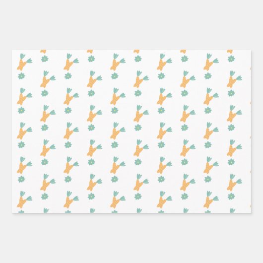 Happy Oaster Carrot Bunch Floral Geschenkpapier Set (Vorderseite)