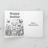 Happy Oaster | Cartoon Bunny Inside Colour Page Karte (Innenseite)