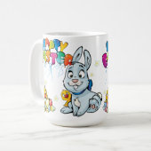 Happy Oaster Cartoon Kaffeetasse (Vorderseite Links)