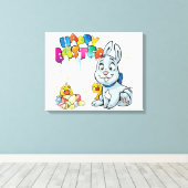 Happy Oaster Cartoon Leinwanddruck (Insitu (Holzboden))