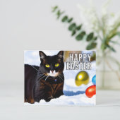 Happy Oaster Cat Postkarte (Stehend Vorderseite)