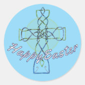Happy Oaster Celtic Cross Aufkleber (Vorderseite)