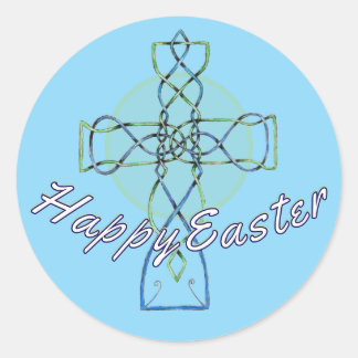 Happy Oaster Celtic Cross Aufkleber