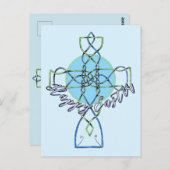 Happy Oaster Celtic Knot Cross Postcard Postkarte (Vorne/Hinten)