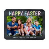 Happy Oaster Chalkboard Foto Magnet (Horizontal)