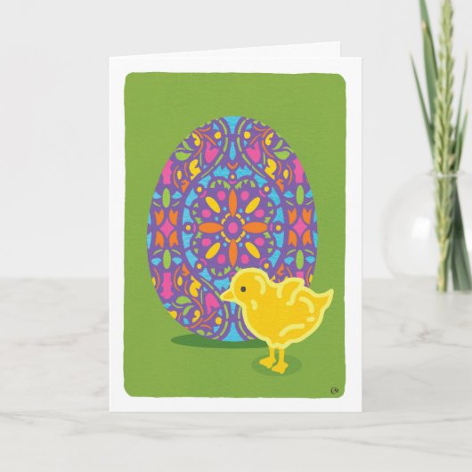 Happy Oaster Chick and Egg Karte (Vorderseite)