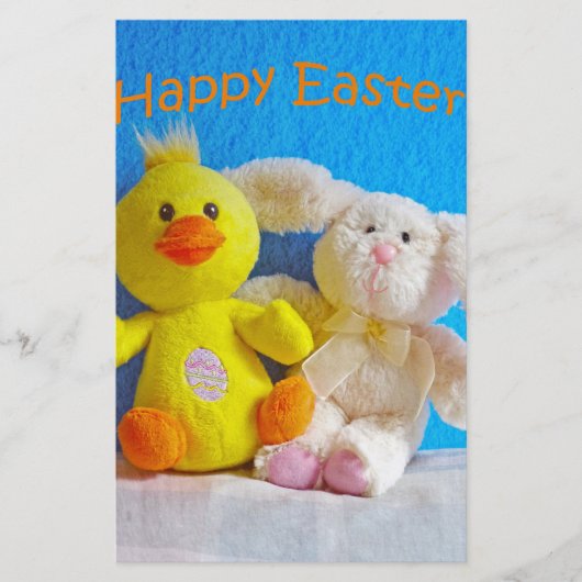 Happy Oaster Chick + Bunny Briefpapier (Vorderseite)