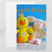 Happy Oaster Chick + Bunny Briefpapier (Vorne/Hinten)