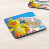 Happy Oaster Chick + Bunny Getränkeuntersetzer (Linke Seite)