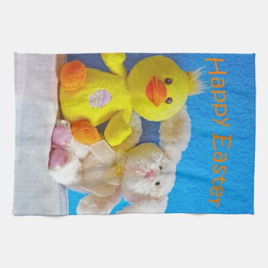 Happy Oaster Chick + Bunny Küchentuch (Horizontal)