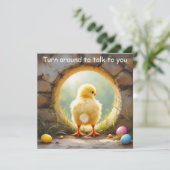 Happy Oaster Chick Feiertagskarte (Stehend Vorderseite)