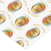 Happy Oaster Chick Hatching Gemustertes buntes Ei Kurzer Tischläufer (Ecke)