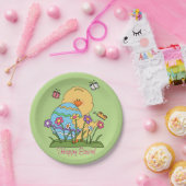 Happy Oaster Chick Paper Plate Pappteller (Party)