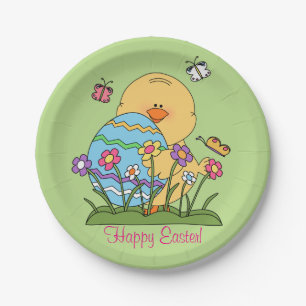 Happy Oaster Chick Paper Plate Pappteller