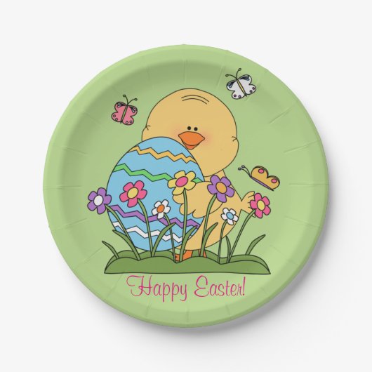 Happy Oaster Chick Paper Plate Pappteller (Vorderseite)