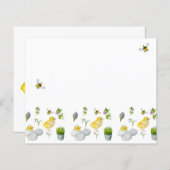 Happy Oaster chick und Frühlingsblumen (Vorne/Hinten)