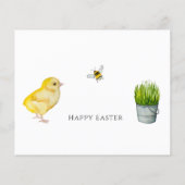 Happy Oaster chick und Frühlingsblumen (Rückseite)