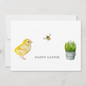 Happy Oaster chick und Frühlingsblumen Einladung (Rückseite)