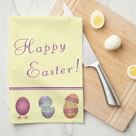 Happy Oaster Chicks Geschirrtuch (Viertel Falte)