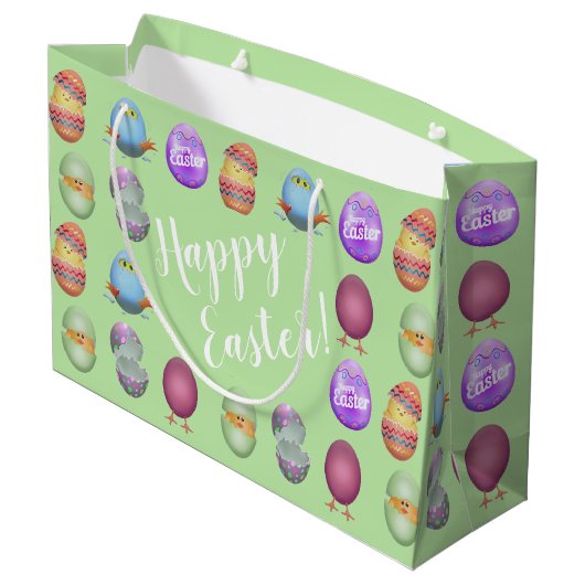 Happy Oaster Chicks Große Geschenktüte (Rückseite Schrägansicht)