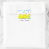 Happy Oaster Chicks Lady Bug Quadratischer Aufkleber (Tasche)