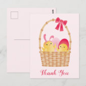 Happy Oaster Chicks Pink Postkarte (Vorne/Hinten)