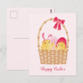 Happy Oaster Chicks Pink Postkarte (Vorne/Hinten)