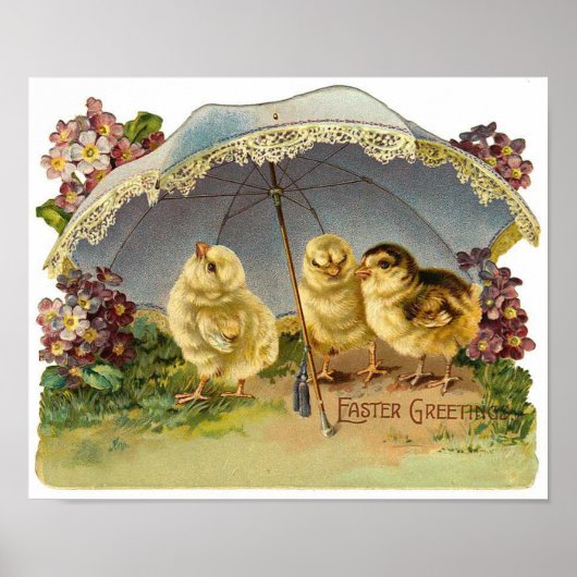 Happy Oaster Chicks Vintag Poster (Vorne)