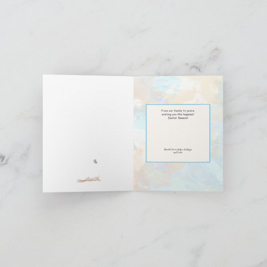 Happy Oaster Chill Bunny Rabbit Wasserfarbe Osterf Karte (Innenseite)