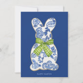 Happy Oaster Chinoiserie Bunny Cookie Feiertagskarte (Vorderseite)
