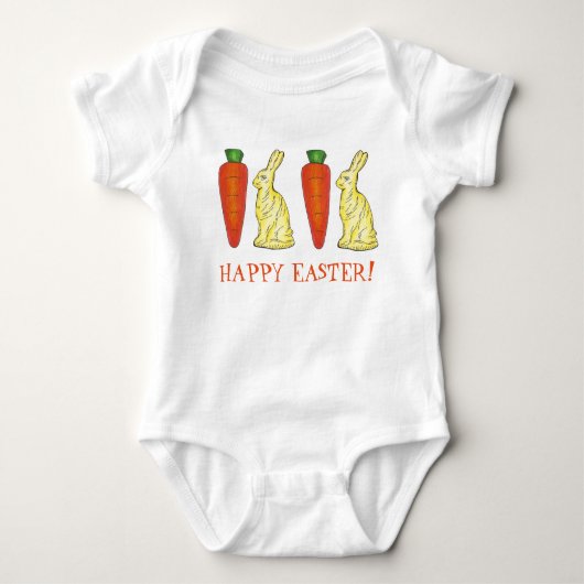 Happy Oaster Chocolate Bunny Bunnies Orange Carrot Baby Strampler (Vorderseite)