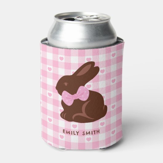 Happy Oaster Chocolate Bunny Pink Foam Can Cooler Dosenkühler (Kanne Vorderseite)