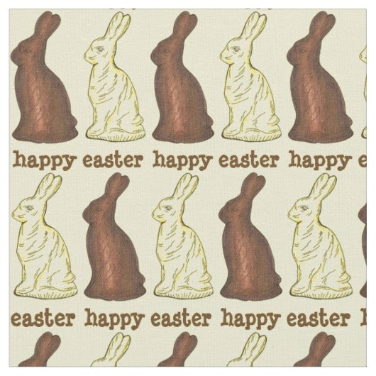 Happy Oaster Chocolate Bunny Rabbit Ears Bunnies Stoff (Nahaufnahme)