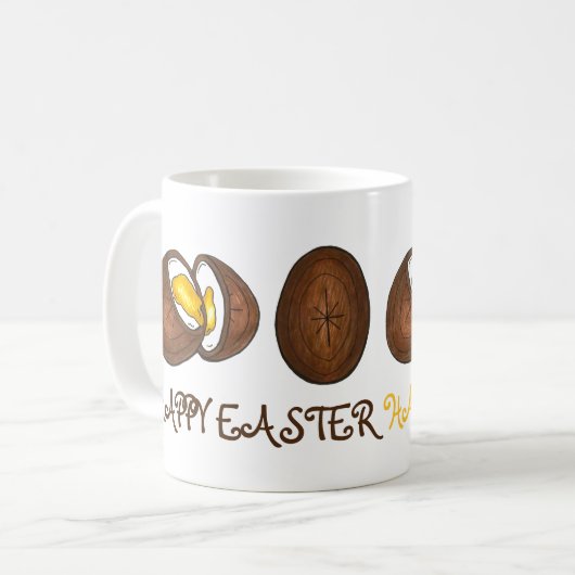 Happy Oaster Chocolate Creme Candy Ei Kaffeetasse (Vorderseite Links)