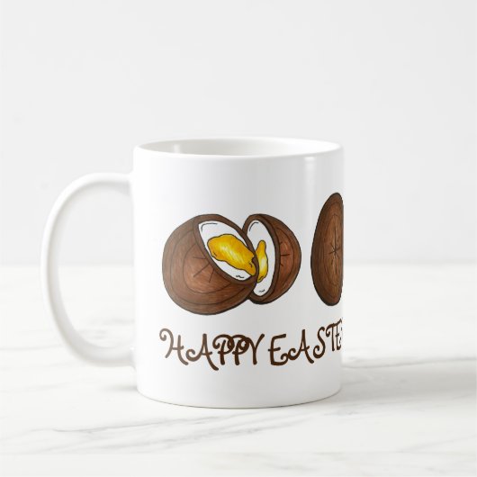 Happy Oaster Chocolate Creme Candy Ei Kaffeetasse (Links)