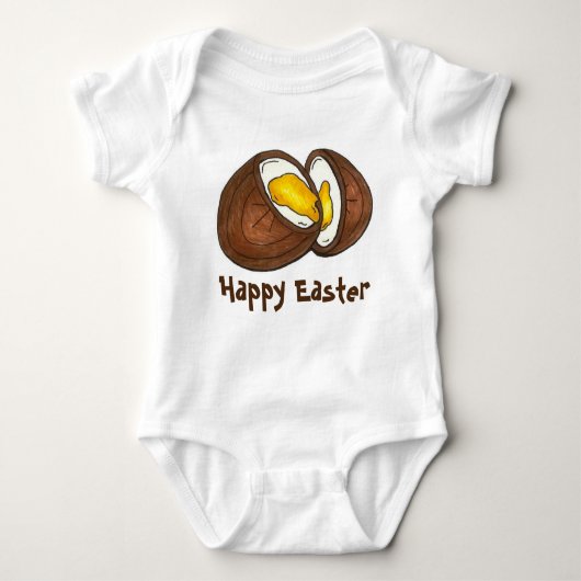 Happy Oaster Chocolate Creme Eggs Basket Candy Baby Strampler (Vorderseite)