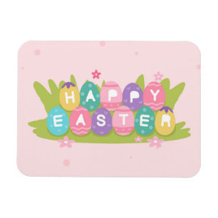 Happy Oaster Chocolate Eggs Card Magnet