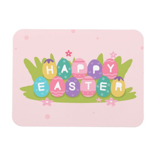 Happy Oaster Chocolate Eggs Card Magnet (Horizontal)
