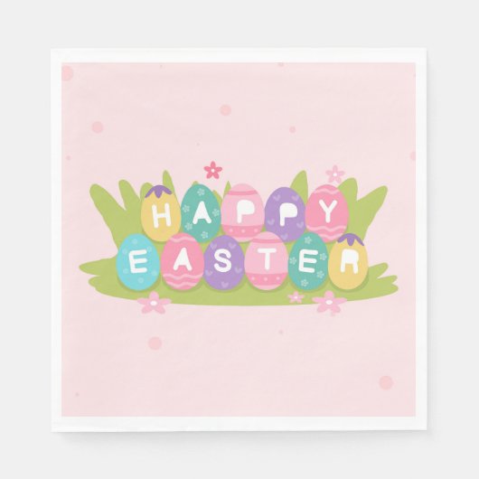 Happy Oaster Chocolate Eggs Card Serviette (Vorderseite)