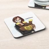 Happy Oaster Chocolate Eggs Name hinzufügen Getränkeuntersetzer (Linke Seite)