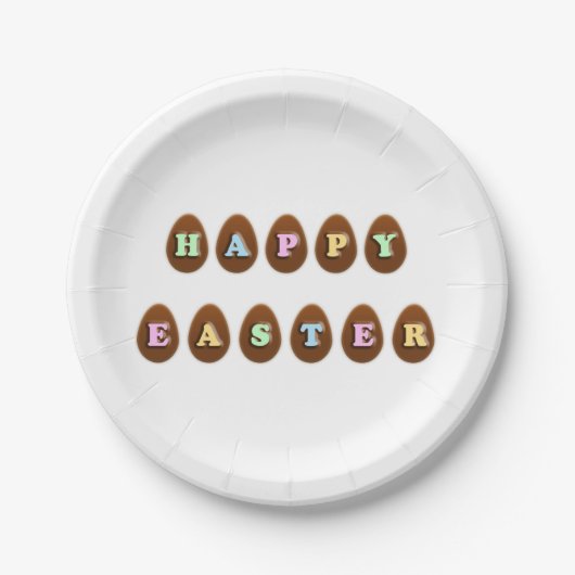 Happy Oaster Chocolate Eggs Pappteller (Vorderseite)