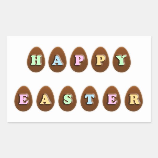 Happy Oaster Chocolate Eggs Rechteckiger Aufkleber (Vorderseite)