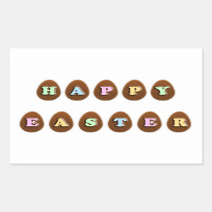 Happy Oaster Chocolate Eggs Rechteckiger Aufkleber