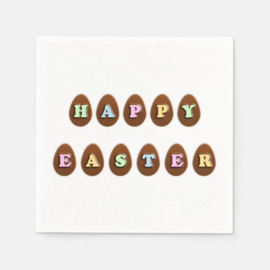 Happy Oaster Chocolate Eggs Serviette (Vorderseite)
