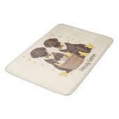 Happy Oaster Chocolate Labrador Retriever Hunde Badematte (Schrägansicht)