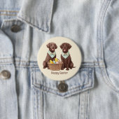 Happy Oaster Chocolate Labrador Retriever Hunde Button (Beispiel)