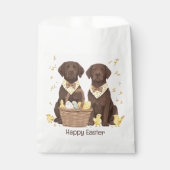 Happy Oaster Chocolate Labrador Retriever Hunde Geschenktütchen (Vorderseite)