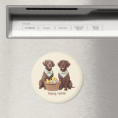 Happy Oaster Chocolate Labrador Retriever Hunde Magnet (In Situ (Geschirrspüler))