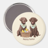 Happy Oaster Chocolate Labrador Retriever Hunde Magnet (Vorderseite/Rückseite)