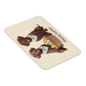 Happy Oaster Chocolate Labrador Retriever Hunde Magnet (Rechte Seite)